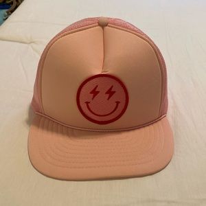 Pink Smiley Face Trucker Hat